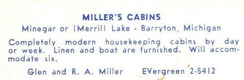 Millers Cabins - Vintage Postcard (newer photo)